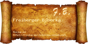 Freiberger Bíborka névjegykártya